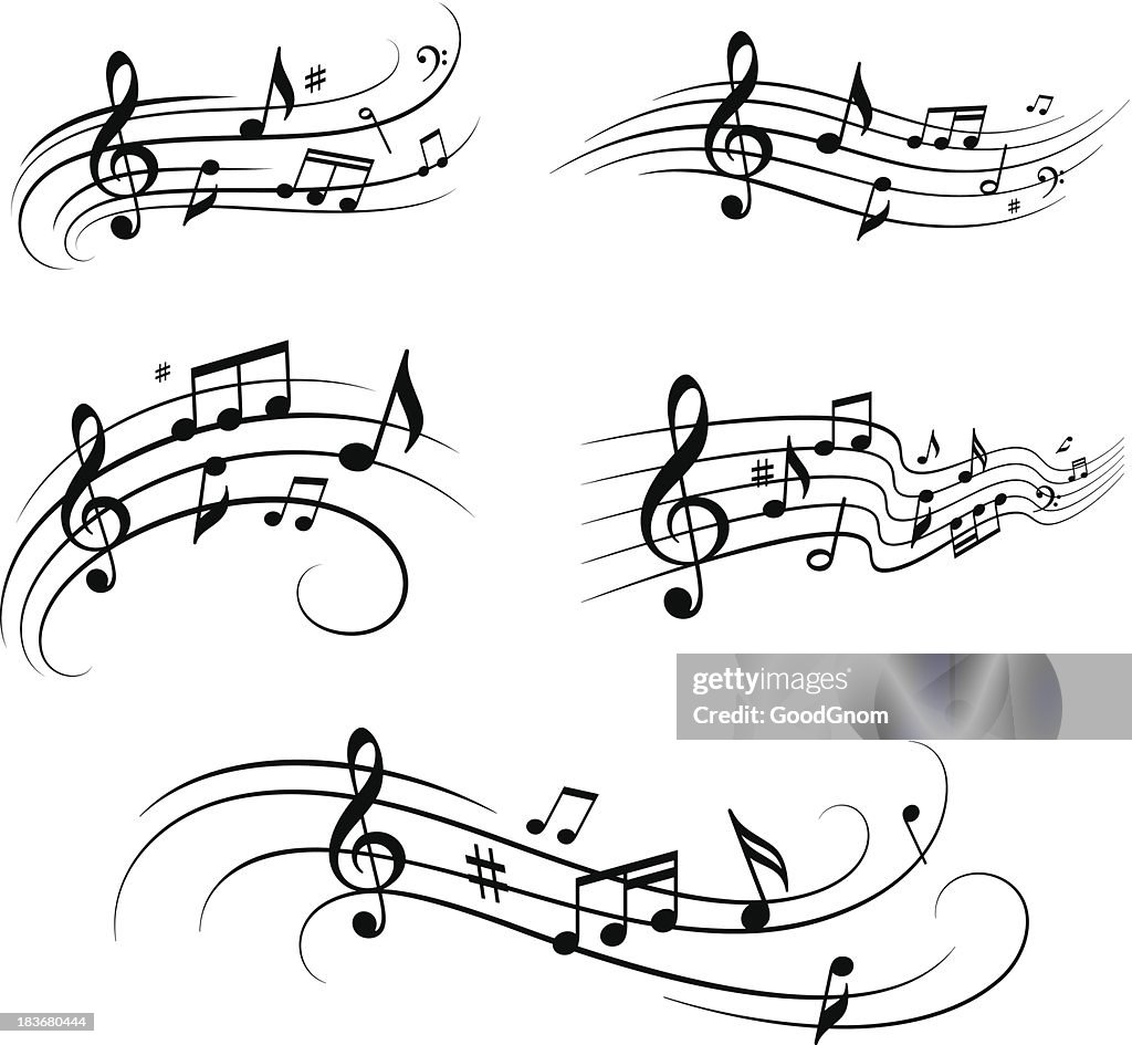 Musical notes set