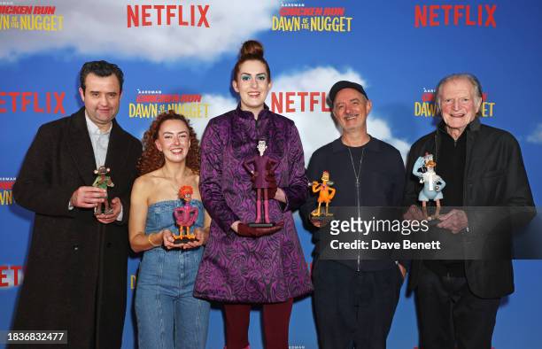Daniel Mays, Josie Sedgwick-Davies, Maddy Lucy Dann, Sam Fell and David Bradley attend a special screening of "Chicken Run: Dawn Of The Nugget" at...