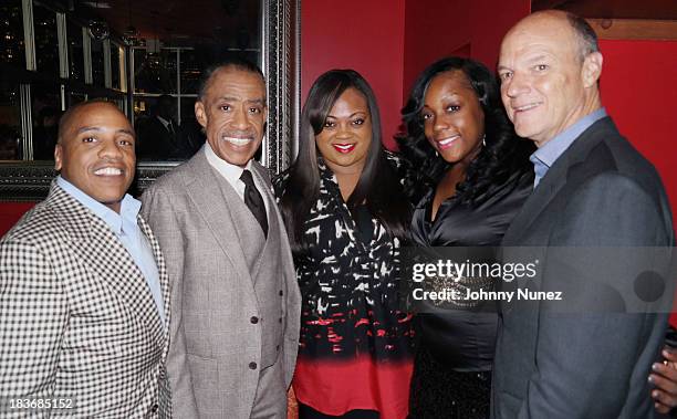 Kedar Massenburg, Al Sharpton, Ashley Sharpton, Dominique Sharpton and Phil Griffin attend Reverend Al Sharpton "Rejected Stone: Al Sharpton And The...