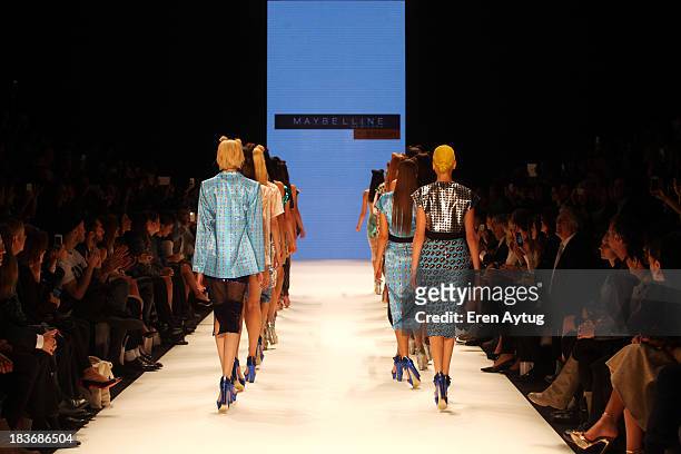 Models walk the runway at the Maybelline New York By DB Berdan show during Mercedes-Benz Fashion Week Istanbul s/s 2014 presented by American Express...