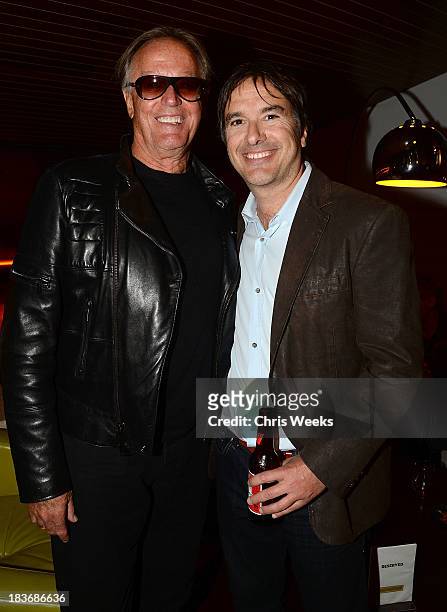 Actor Peter Fonda and director Greg Camalier attends a special screening of "Muscle Shoals" at the Landmark Theater on October 8, 2013 in Los...