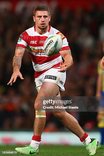 Michael Mcilorum of Wigan Warriors during the Super League Grand Final between Warrington Wolves and Wigan Warriors at Old Trafford on October 5,...