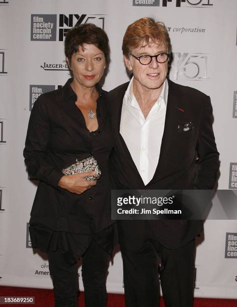 Actor/director Robert Redford and wife Sibylle Szaggars attend the "All Is Lost" Premiere during the 51st New York Film Festival at Alice Tully Hall...
