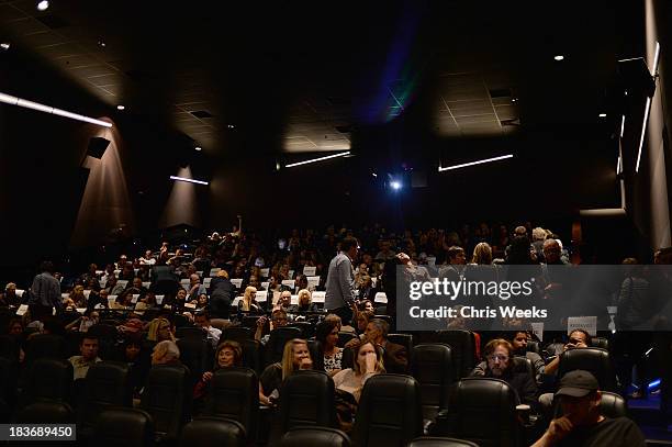 General view of atmosphere is seen at a special screening of "Muscle Shoals" at the Landmark Theater on October 8, 2013 in Los Angeles, California.