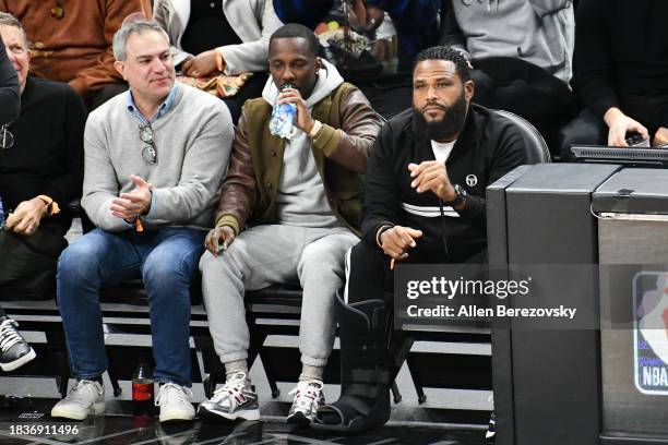 Darren Boghosian, Rich Paul and Anthony Anderson attend a basketball game between the Los Angeles Clippers and the Denver Nuggets at Crypto.com Arena...