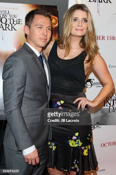 Mark Edwin Robinson and Mischa Barton attend the "I Will Follow You Into The Dark" Los Angeles premiere held at the Landmark Theater on October 8,...