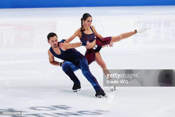 Lilah Fear and Lewis Gibson of Great Britain take part in a training session on day 1 of 2023-24 ISU Grand Prix of Figure Skating Final at the...