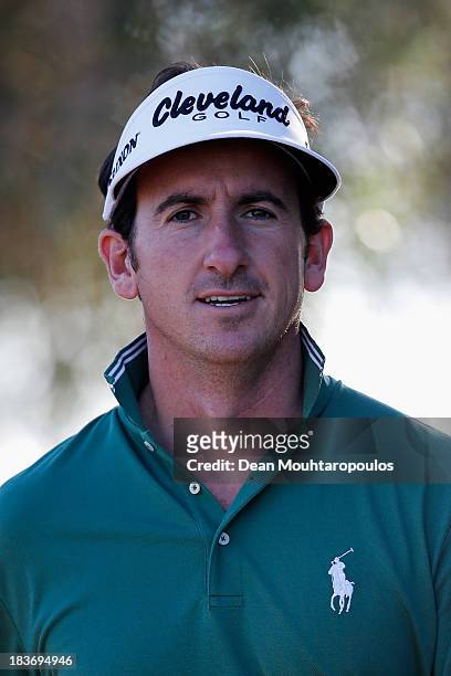 Gonzalo Fernandez-Castano of Spain looks on during the ProAm at the Portugal Masters held at Oceanico Victoria Golf Course on October 9, 2013 in...