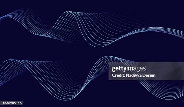 Wave Solid Graphphic Blue Dynamic Wave Abstract Background Modern Wave Lines Particle Wave ...