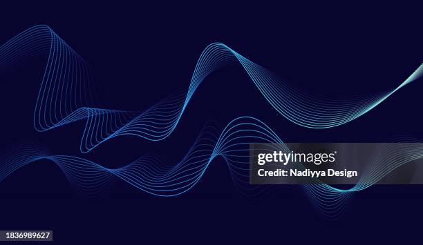 Blue Dynamic Wave Abstract Background Modern Wave Lines Particle Wave ...