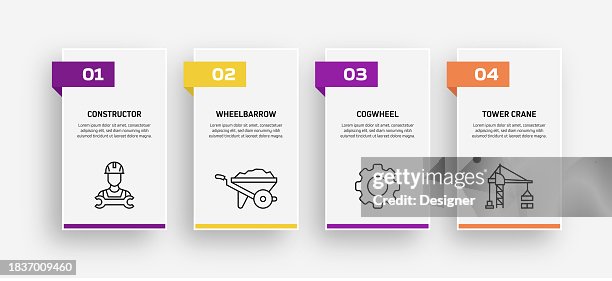 Construction Industry Related Process Infographic Template. Process Timeline Chart. Workflow Layout with Linear Icons Construction Industry Related Process Infographic Template. Process Timeline Chart. Workflow Layout with Linear Icons