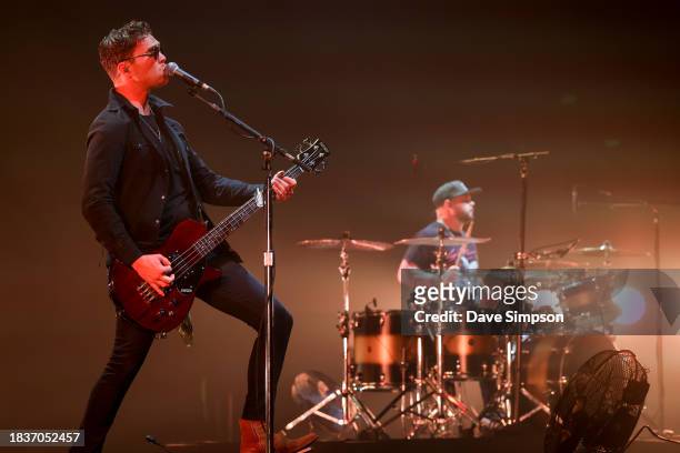 Mike Kerr and Ben Thatcher of Royal Blood perform at Spark Arena on December 07, 2023 in Auckland, New Zealand.