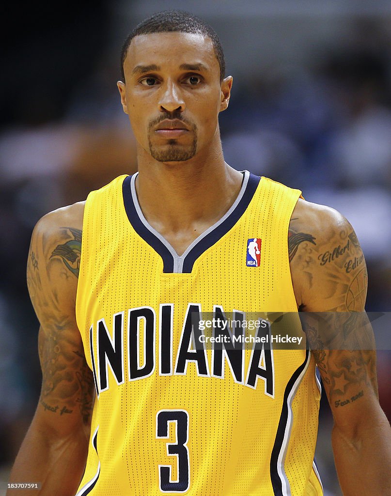 George Hill of the Indiana Pacers seen during action against the ...