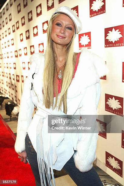 Socalite Paris Hilton arrives at the grand opening of the club/resturant White Lotus on March 7, 2003 in Hollywood, California.