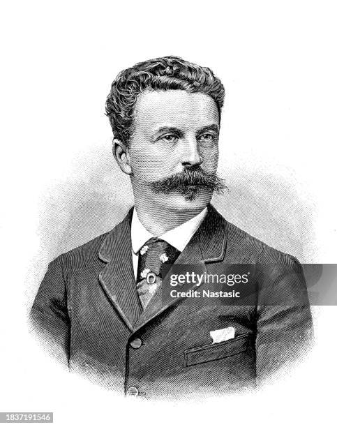 illustrations, cliparts, dessins animés et icônes de français de guy de maupassant, écrivain, 1850-1893 - guy de maupassant