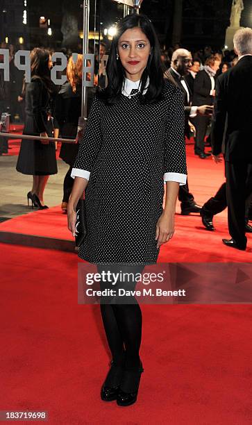 Manjinder Virk attends the European Premiere of "Captain Phillips" on the opening night of the 57th BFI London Film Festival at Odeon Leicester...