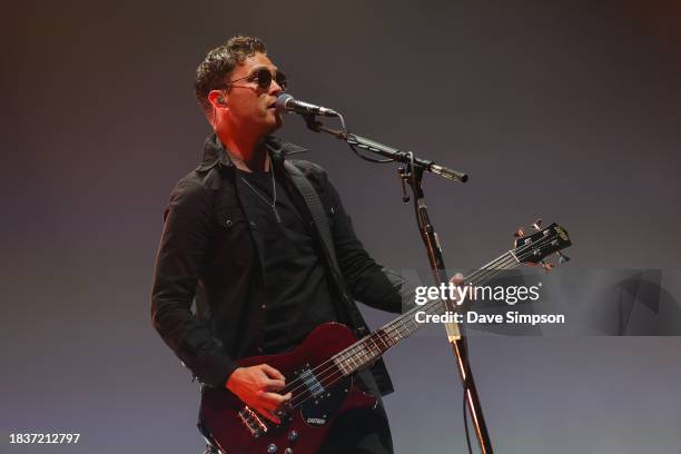 Mike Kerr of Royal Blood performs at Spark Arena on December 07, 2023 in Auckland, New Zealand.