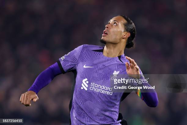 Virgil van Dijk of Liverpool looks on during the Premier League match between Sheffield United and Liverpool FC at Bramall Lane on December 06, 2023...
