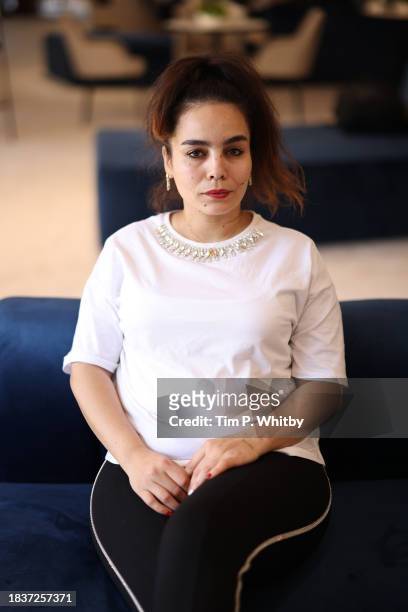 Asmae El Moudir attends the "Mother Of All Lies" press junket during the Red Sea International Film Festival 2023 on December 07, 2023 in Jeddah,...