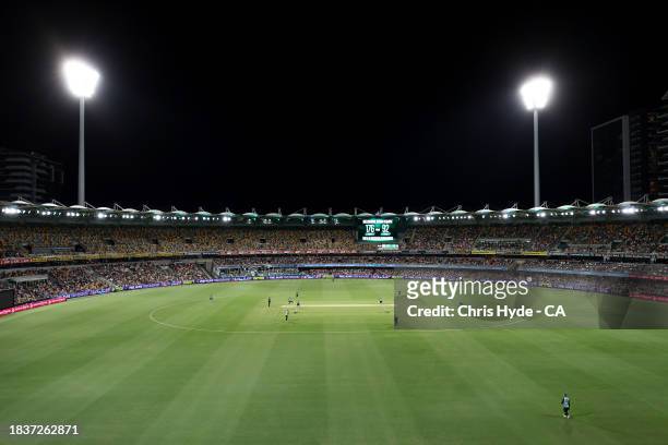General view during the BBL match between Brisbane Heat and Melbourne Stars at The Gabba, on December 07 in Brisbane, Australia.