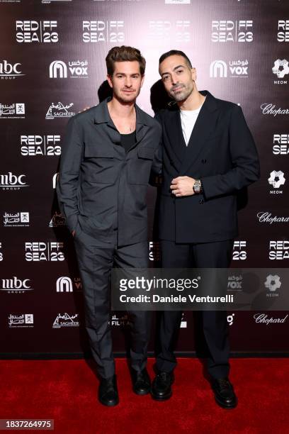 Andrew Garfield and CEO of the Red Sea International Film Festival, Mohammed Al Turki pose for a photocall ahead of the In Conversation With Andrew...