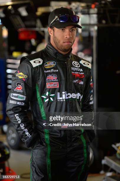 Darrell Wallace Jr., driver of the LibertyTireRecycling/Ground SmartRubber Toyota, during practice for the NASCAR Camping World Truck Series SFP 250...