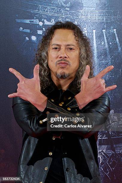 Kirk Hammett of Metallica attends the "Metallica: Through The Never" premiere at the Callao Cinema ME on October 9, 2013 in Madrid, Spain.