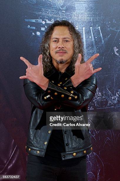 Kirk Hammett of Metallica attends the "Metallica: Through The Never" premiere at the Callao Cinema ME on October 9, 2013 in Madrid, Spain.