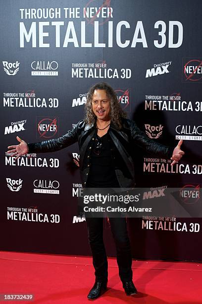 Kirk Hammett of Metallica attends the "Metallica: Through The Never" premiere at the Callao Cinema ME on October 9, 2013 in Madrid, Spain.