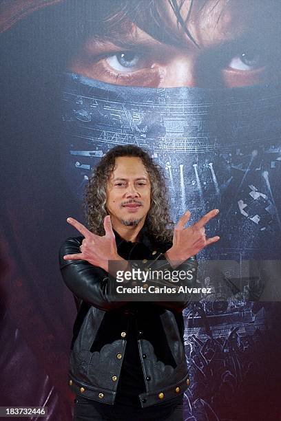 Kirk Hammett of Metallica attends the "Metallica: Through The Never" premiere at the Callao Cinema ME on October 9, 2013 in Madrid, Spain.