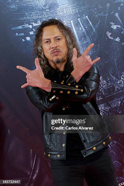 Kirk Hammett of Metallica attends the "Metallica: Through The Never" premiere at the Callao Cinema ME on October 9, 2013 in Madrid, Spain.