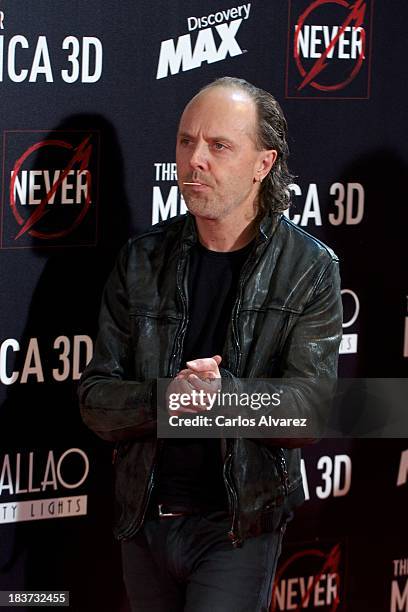 Lars Ulrich of Metallica attends the "Metallica: Through The Never" premiere at the Callao Cinema ME on October 9, 2013 in Madrid, Spain.