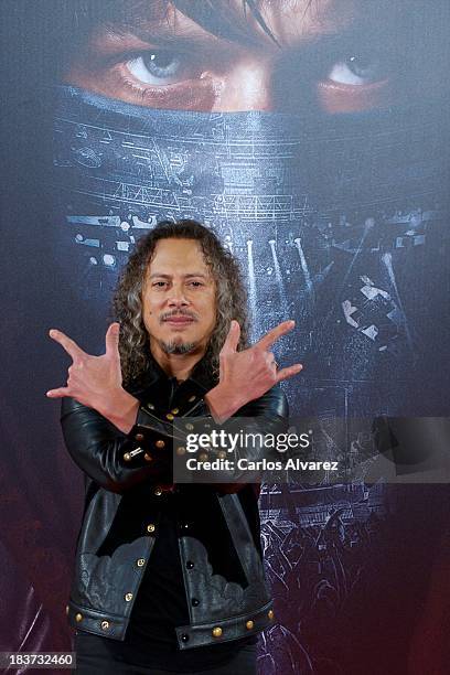 Kirk Hammett of Metallica attends the "Metallica: Through The Never" premiere at the Callao Cinema ME on October 9, 2013 in Madrid, Spain.