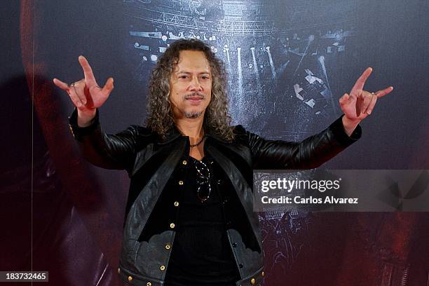 Kirk Hammett of Metallica attends the "Metallica: Through The Never" premiere at the Callao Cinema ME on October 9, 2013 in Madrid, Spain.