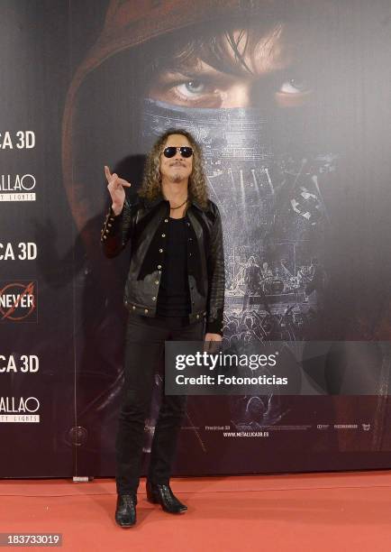 Kirk Hammett of Metallica attends the premiere of 'Metallica: Through The Never' at Callao cinema on October 9, 2013 in Madrid, Spain.