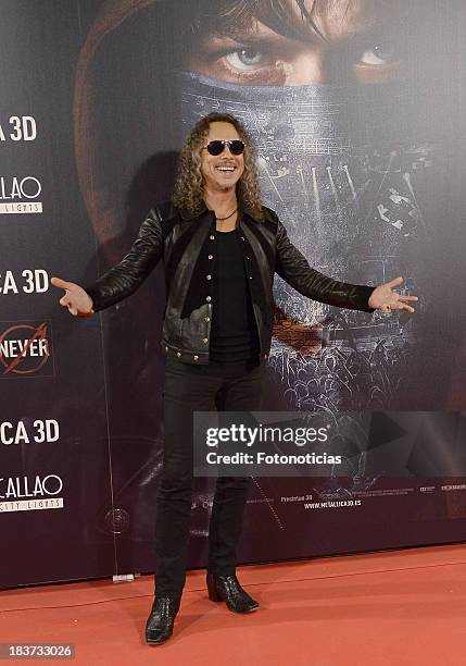 Kirk Hammett of Metallica attends the premiere of 'Metallica: Through The Never' at Callao cinema on October 9, 2013 in Madrid, Spain.