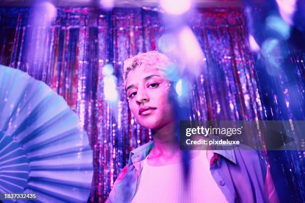 lgbtqia female at a party. - transexual stock pictures, royalty-free photos & images