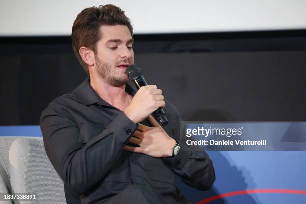 Andrew Garfield attends In Conversation with Andrew Garfield during the Red Sea International Film Festival 2023 on December 07, 2023 in Jeddah,...