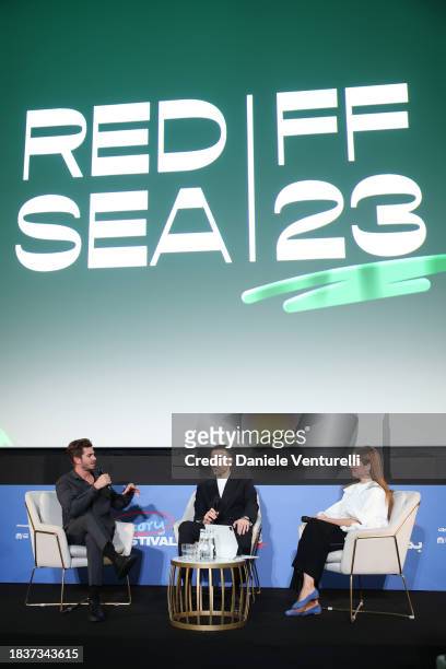 Andrew Garfield, CEO of the Red Sea International Film Festival, Mohammed Al Turki and Chairwoman of the Red Sea International Film Festival, Raya...