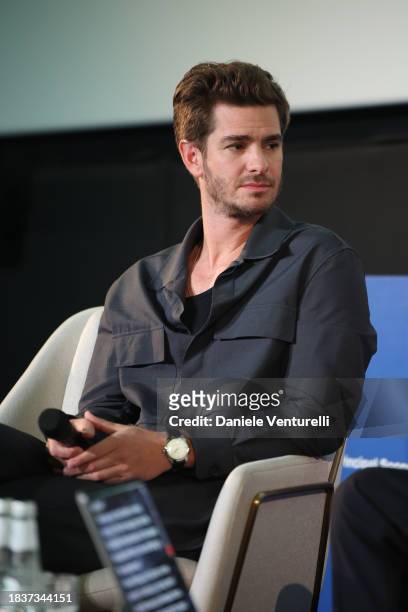 Andrew Garfield attends In Conversation with Andrew Garfield during the Red Sea International Film Festival 2023 on December 07, 2023 in Jeddah,...