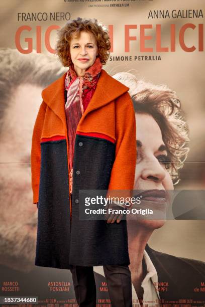 Anna Galiena attends the "Giorni Felici" photocall at Cinema Nuovo Sacher on December 07, 2023 in Rome, Italy.