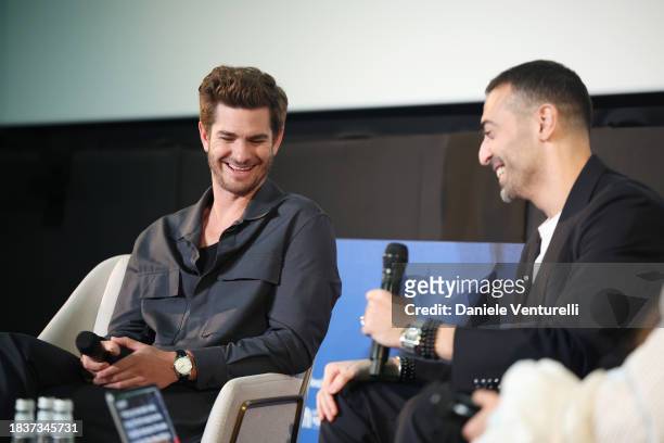 Andrew Garfield and CEO of the Red Sea International Film Festival, Mohammed Al Turki attend In Conversation with Andrew Garfield during the Red Sea...