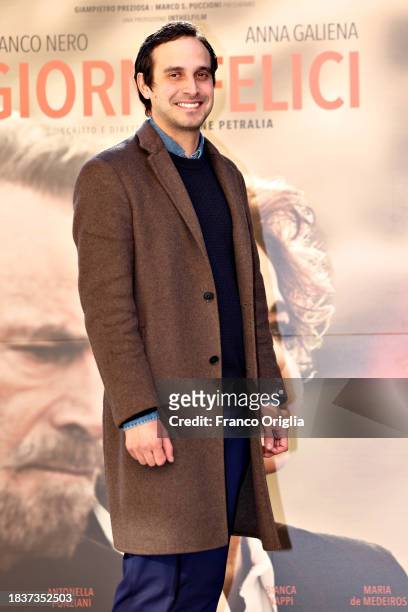 Giampietro Preziosa attends the "Giorni Felici" photocall at Cinema Nuovo Sacher on December 07, 2023 in Rome, Italy.