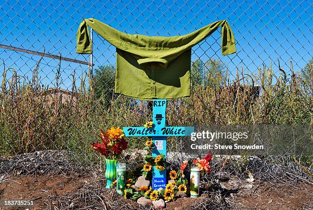 Breaking Bad fans have erected a descanso or roadside memorial outside an abandoned wood mill in Albuquerque, New Mexico. The old mill served as the...