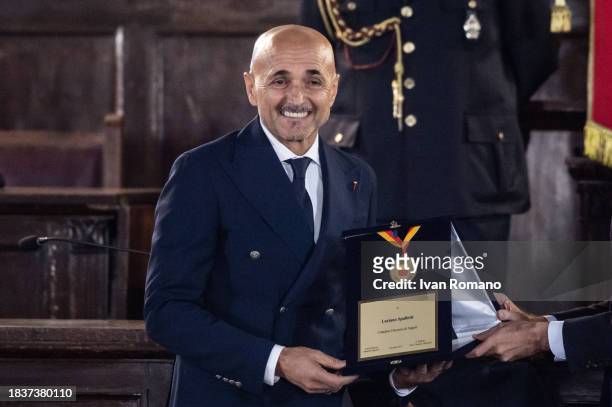 Luciano Spalletti during the conferral of citizenship of the city of Naples on December 7, 2023 in Naples, Italy. The coach of the Italian national...