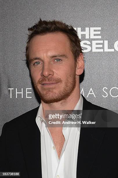 Michael Fassbender attends Emporio Armani With GQ And The Cinema Society Host A Screening Of "The Counselor" at Crosby Street Hotel on October 9,...