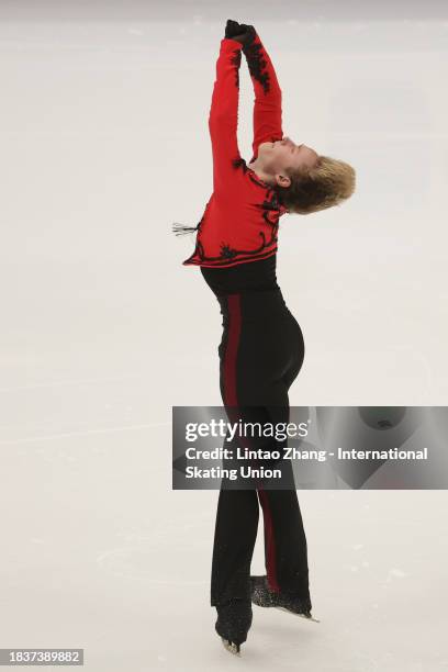 Ilia Malinin of the United States performs in the Men's Short Program during the day one of the ISU Grand Prix of Figure Skating Final at National...