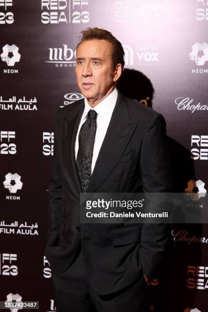 Nicolas Cage poses during a photocall ahead of the In Conversation With Nicolas Cage during the Red Sea International Film Festival 2023 on December...