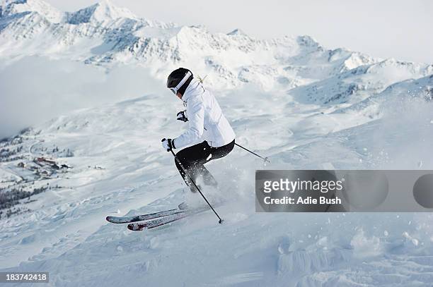 woman skiing - obergurgl stock pictures, royalty-free photos & images