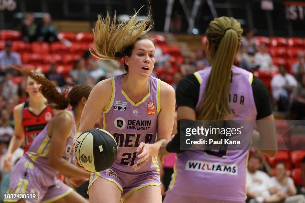 Keely Froling of the Boomers in action during the WNBL match between Perth Lynx and Melbourne Boomers at Bendat Basketball Stadium, on December 07 in...